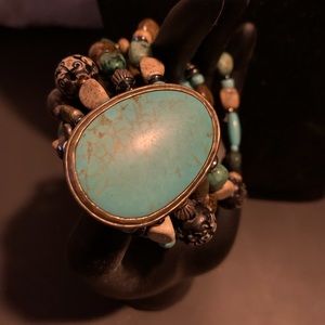 Silpada matching necklace, earrings  and chunky bracket set.